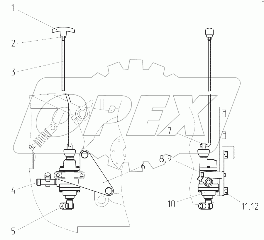  Кран тормозной 1220.7-3514105