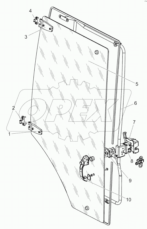  Дверь правая. Стекло. Запорное устройство