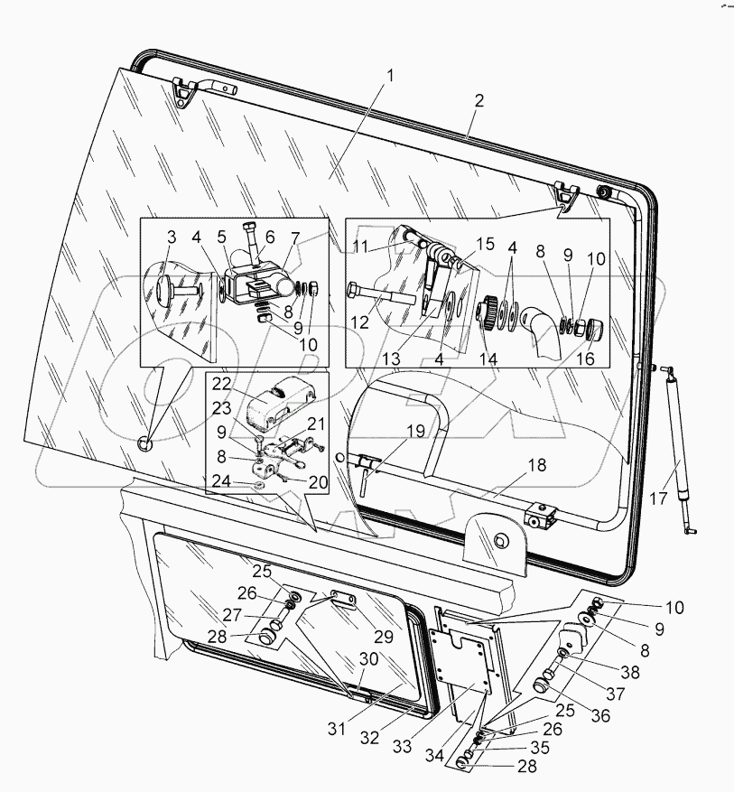  Стекло заднее. Установка панели