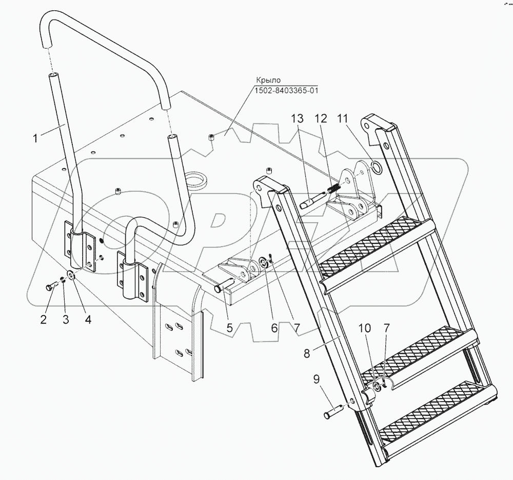  Установка лесенки и поручня