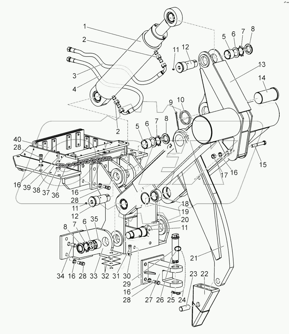  Устройство тягово-сцепное. Кронштейн задний. Рыхлитель