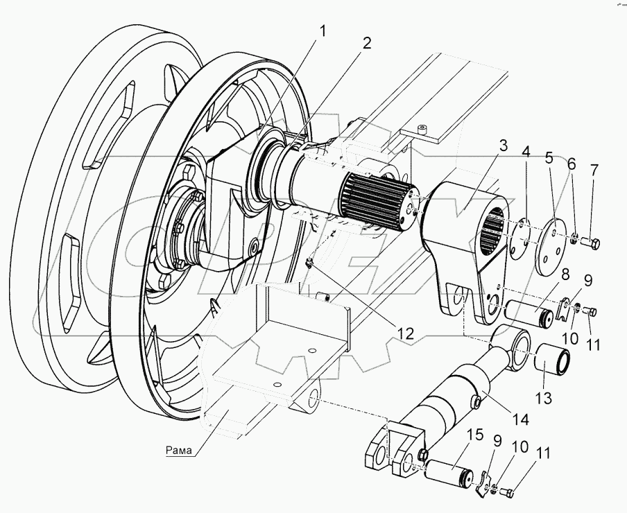  Механизм натяжения гусеницы