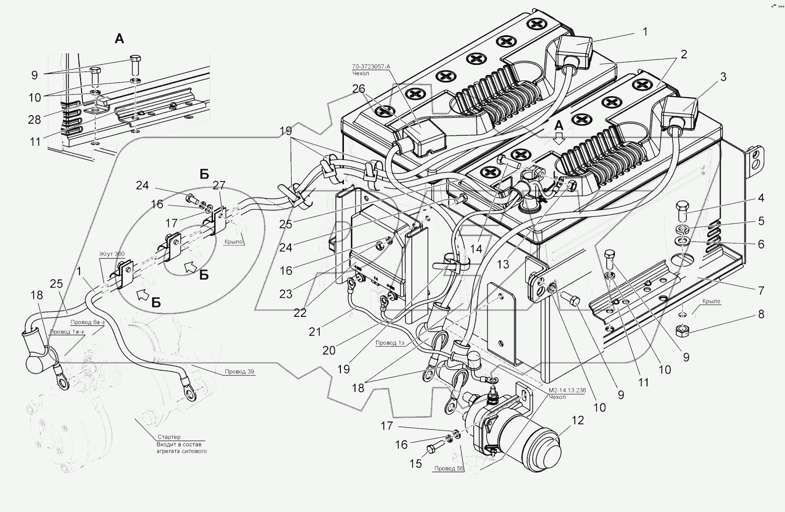  Установка батарей аккумуляторных