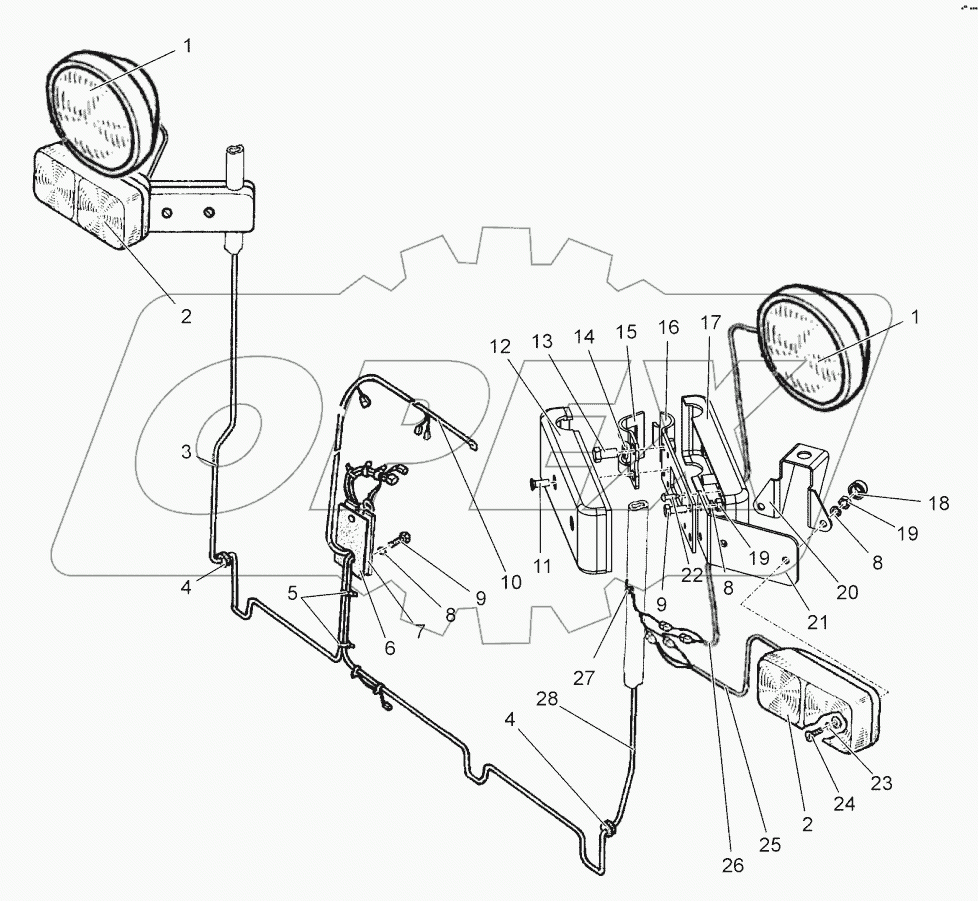  Установка фонарей передних и фар дорожных