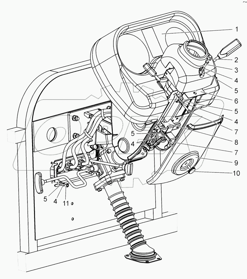  Установка щитка приборов