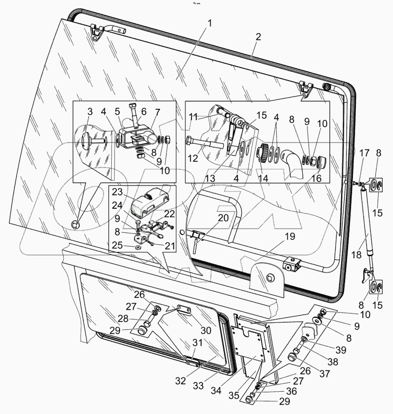  Стекло заднее. Установка панели