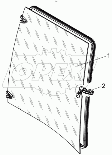  Стекло боковое правое. Фиксатор правый