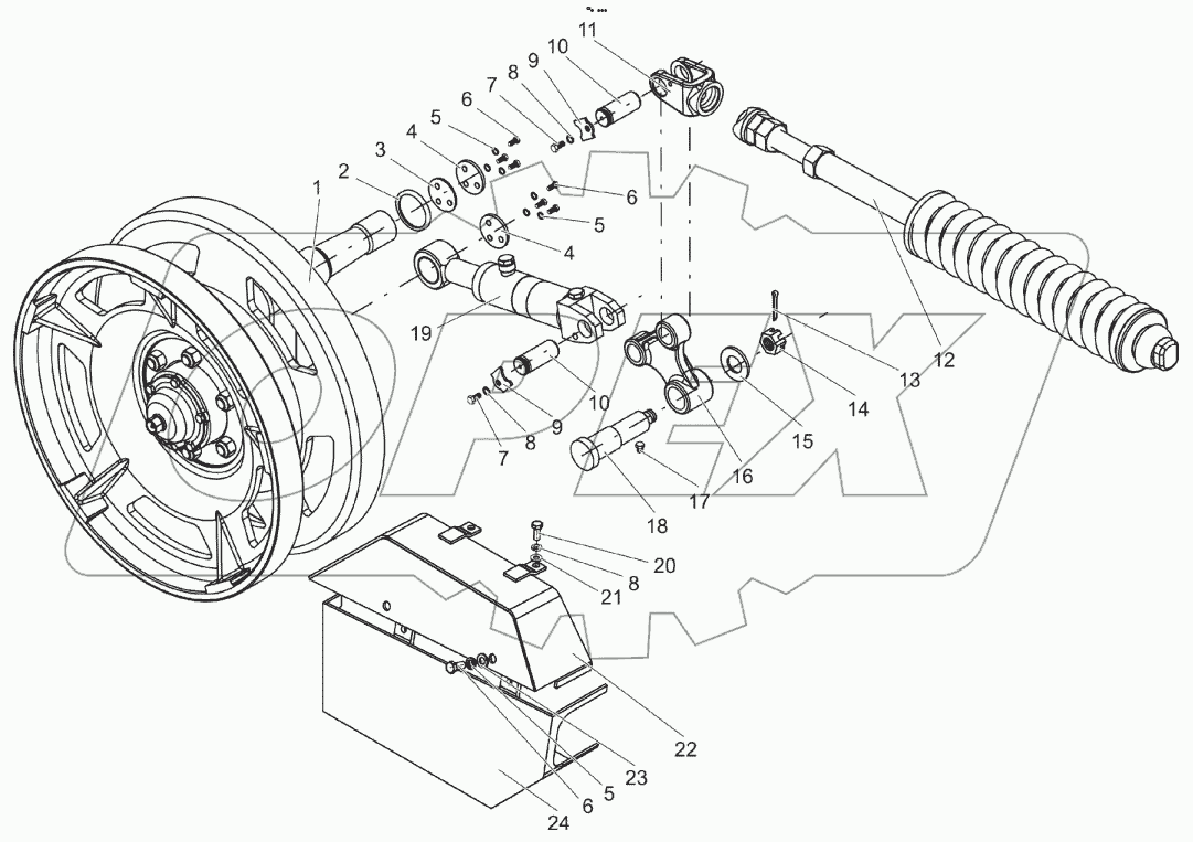  Механизм натяжения гусеницы. Кожух