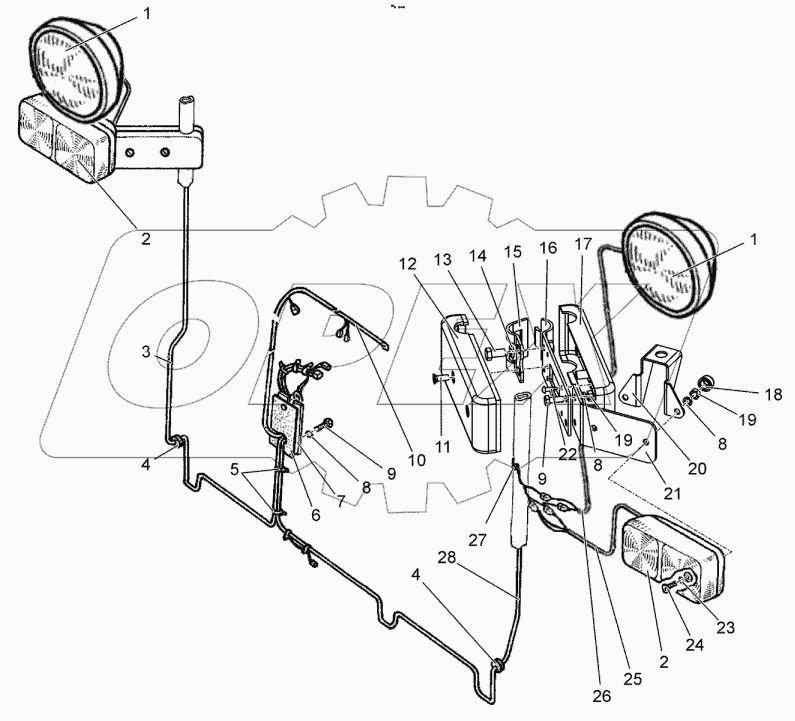  Установка фонарей передних и фар дорожных
