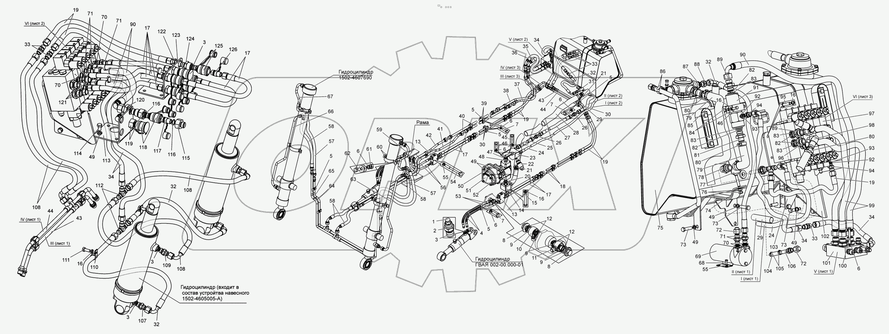  Гидросистема 1502-4600010-В1