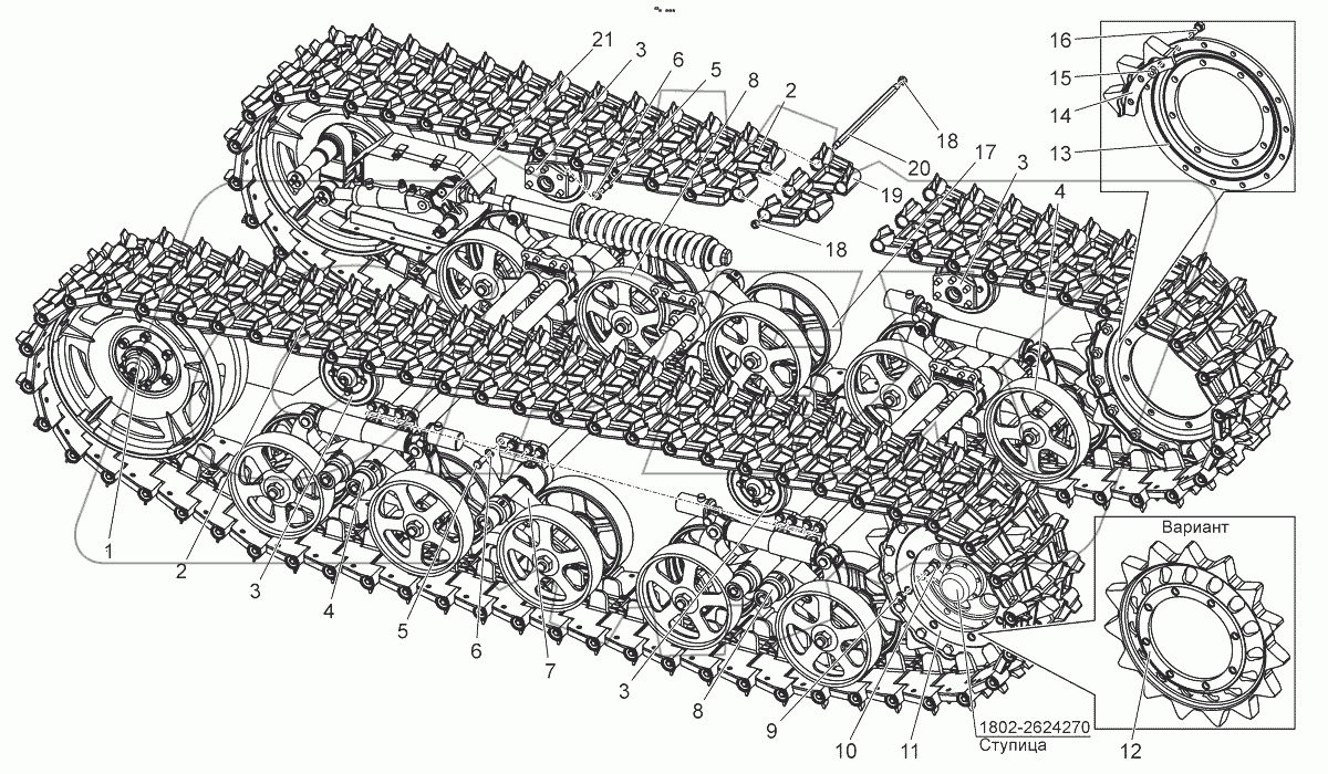  Движитель гусеничный. Гусеница. Колесо секторное