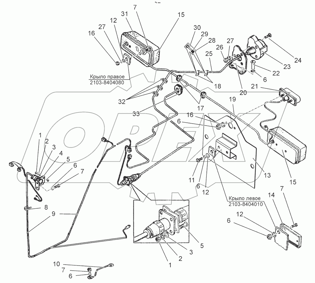  Электрооборудование кабины. Установка фонарей задних