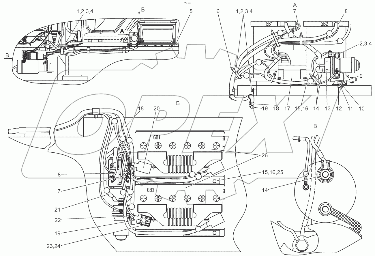  Установка батарей аккумуляторных