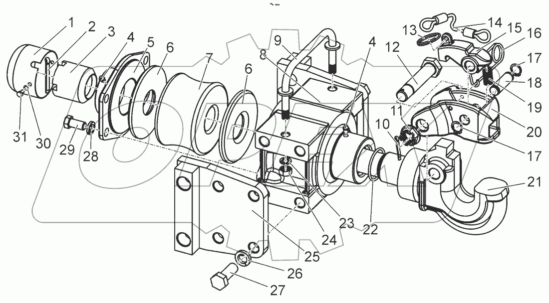  Крюк с амортизатором