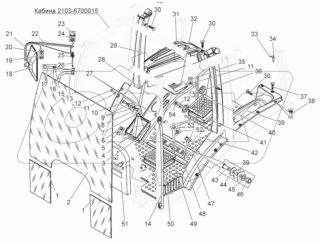  Кабина. Установка пульта. Пульт. Установка панели