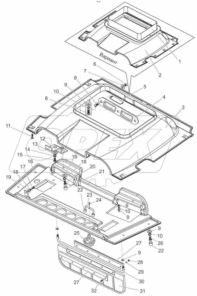  Установка верхнего пояса. Панель. Козырек