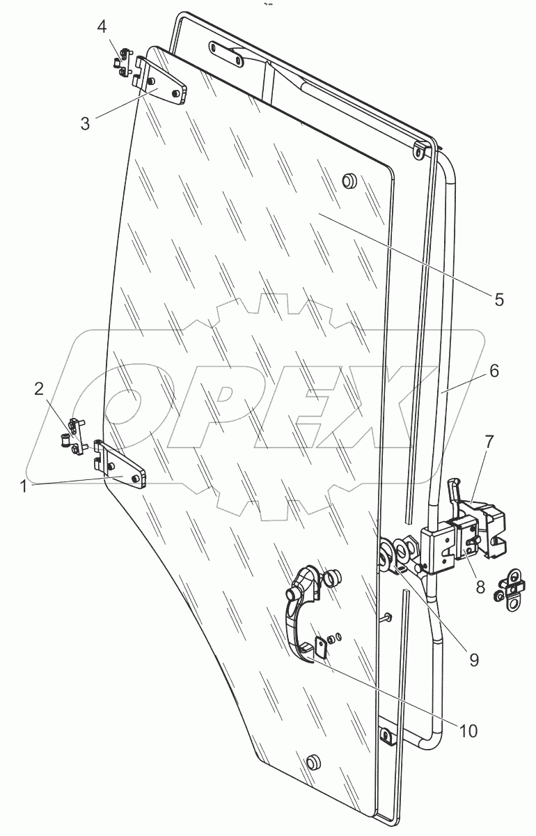  Дверь правая. Стекло. Запорное устройство