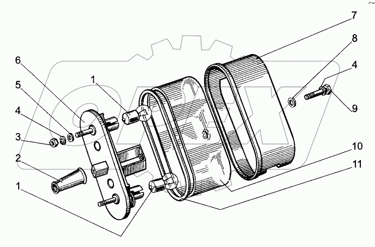  Фонарь освещения номерного знака;Number Plate Light