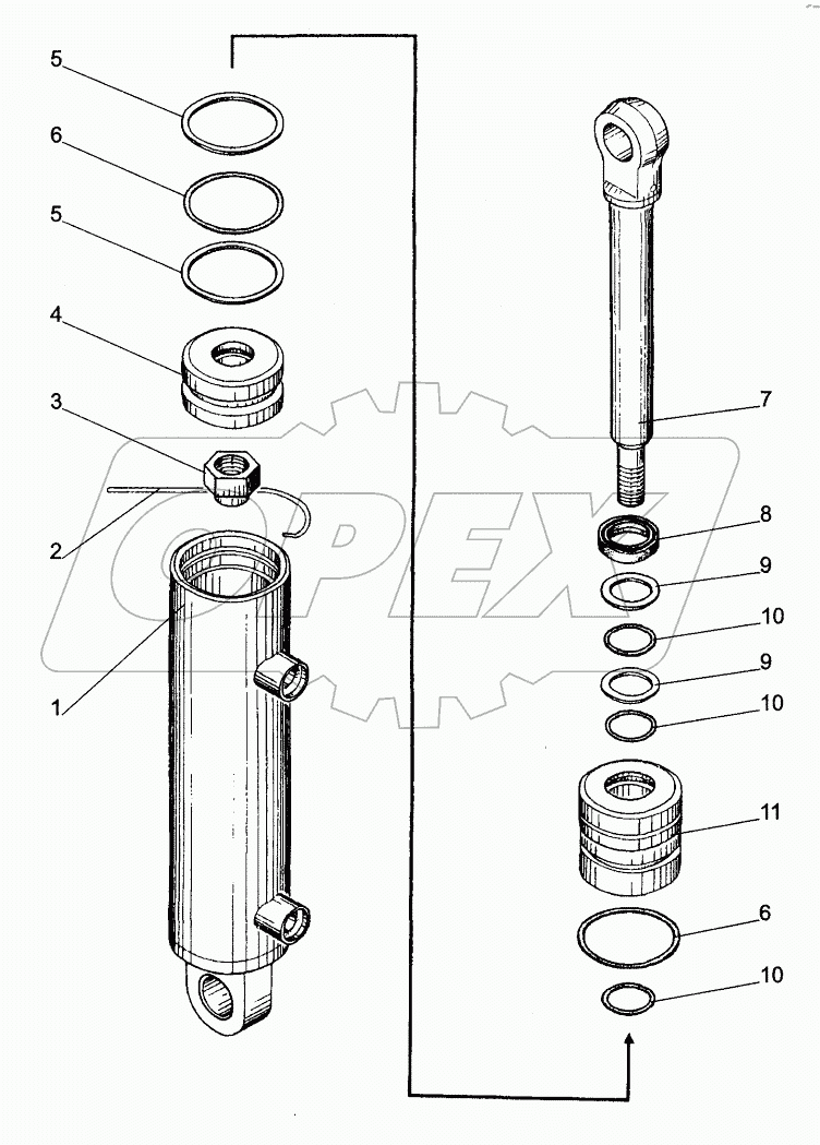  Гидроцилиндр Ц50х120.010;Steering cylinder С50х120.010