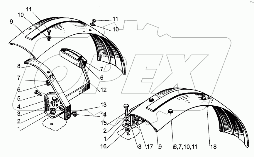  Крылья передних колес;Front Fenders