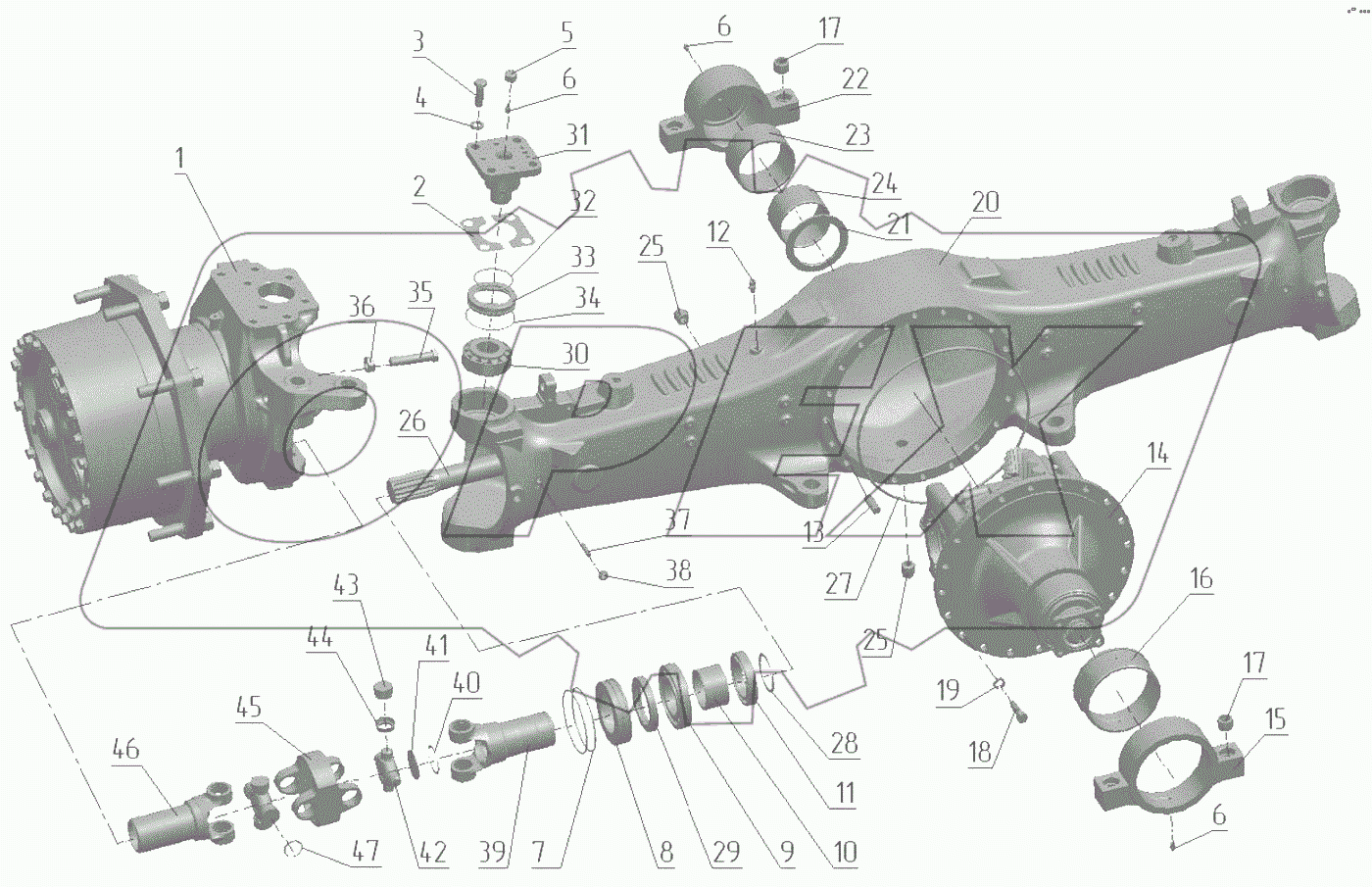  Мост передний