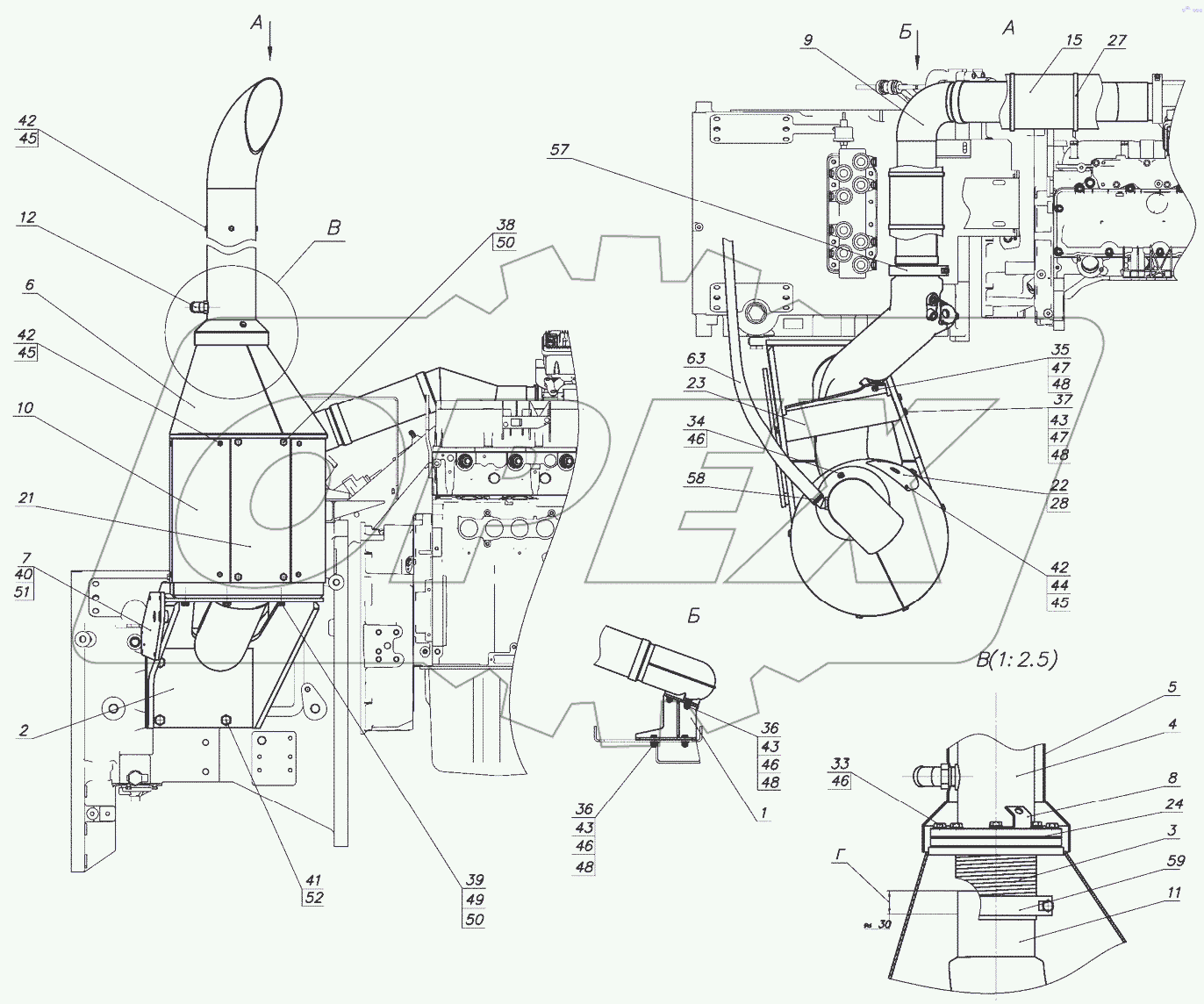  Установка глушителя