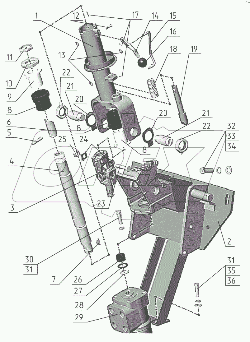  Колонка рулевая реверсного поста управления