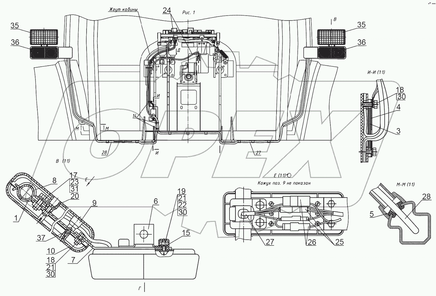  Установка фонарей передних