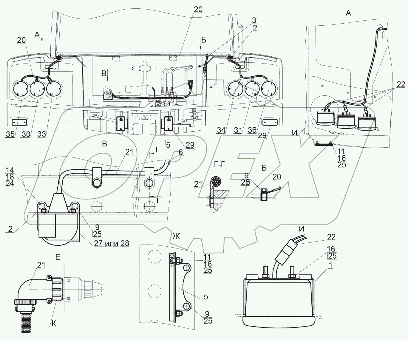  Установка фонарей задних