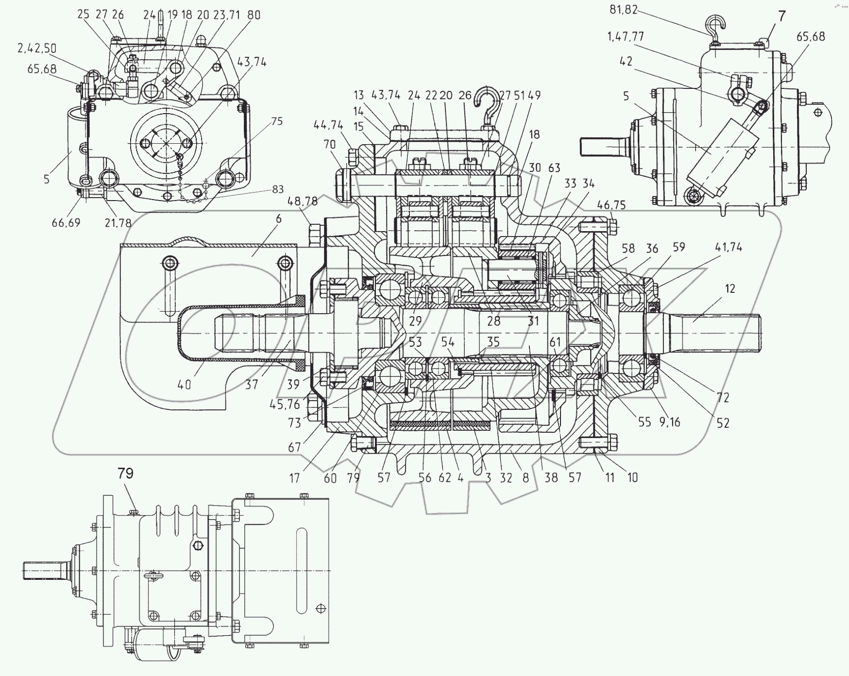  Передний ВОМ. Редуктор