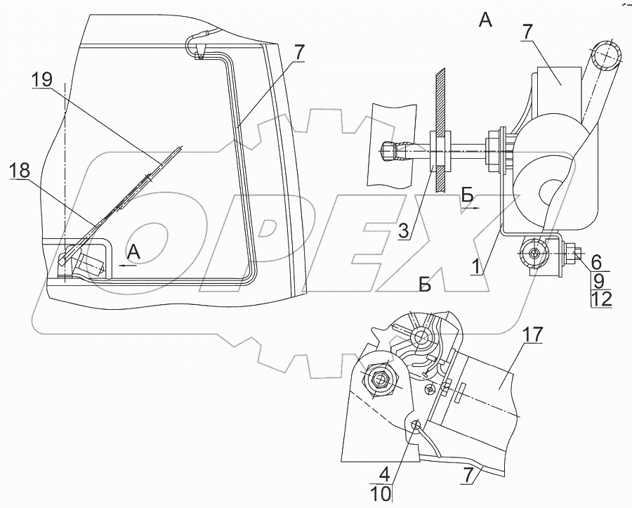  Установка заднего стеклоочистителя
