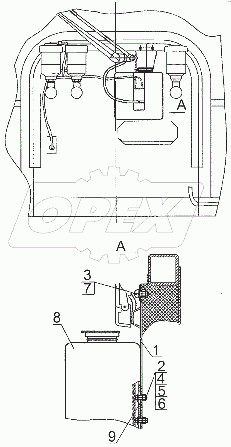  Установка стеклоомывателя переднего