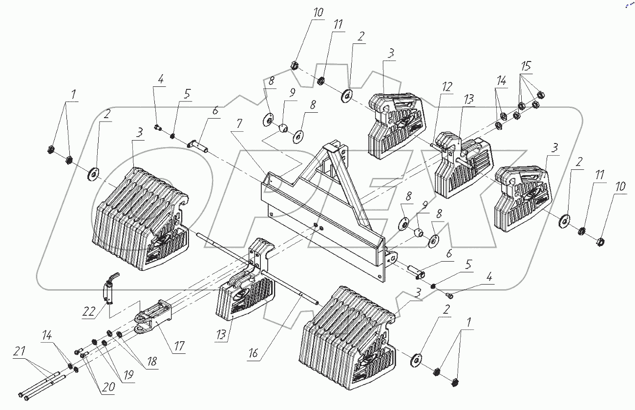  Кронштейн с грузами 2822-4606500