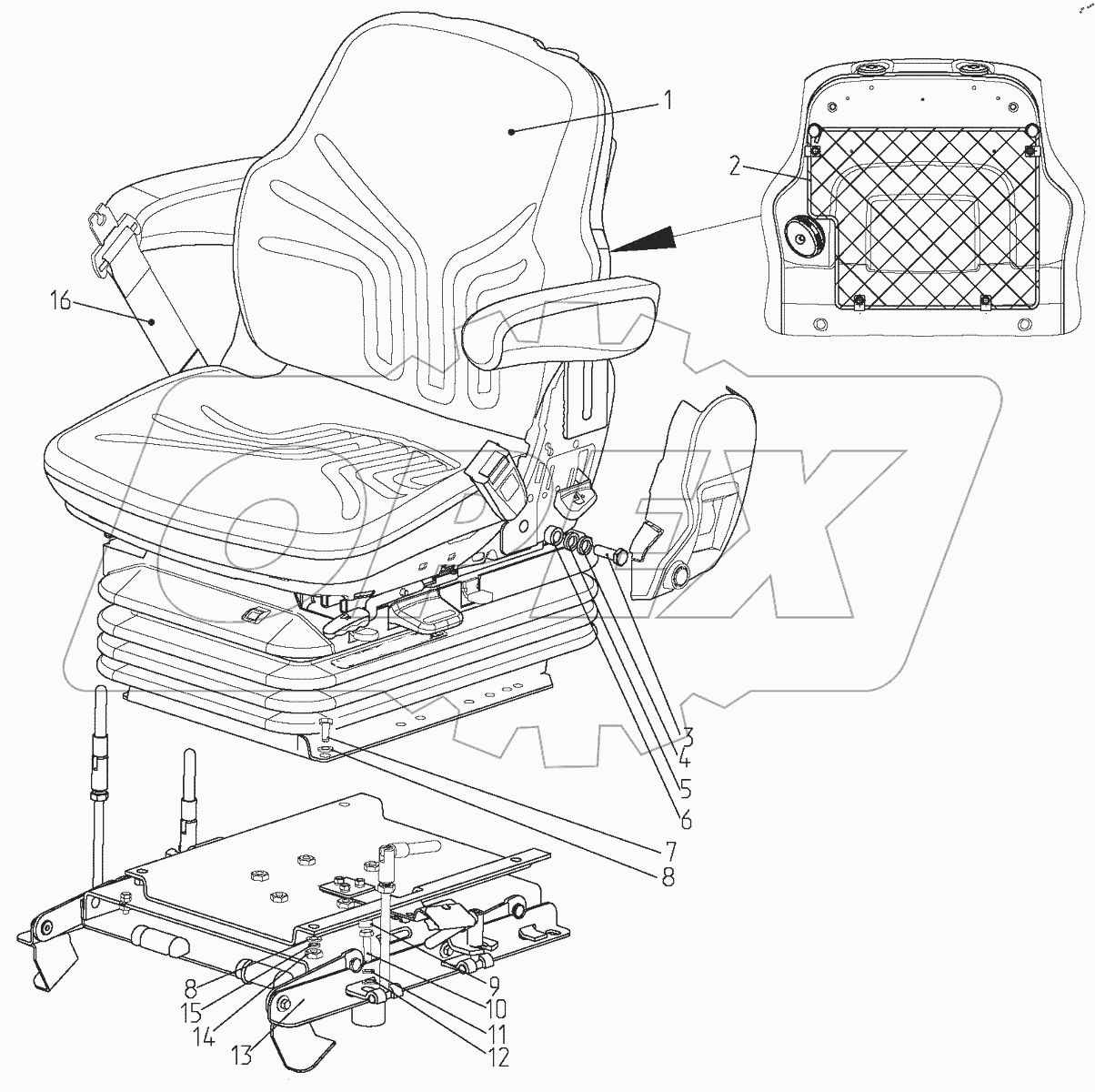  Сиденье оператора 3525-6800000