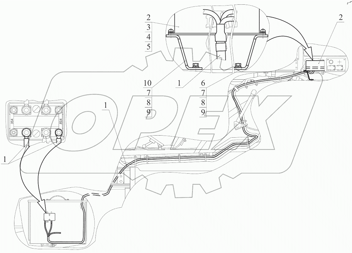  Установка блока коммутации и защиты 3522-8700095