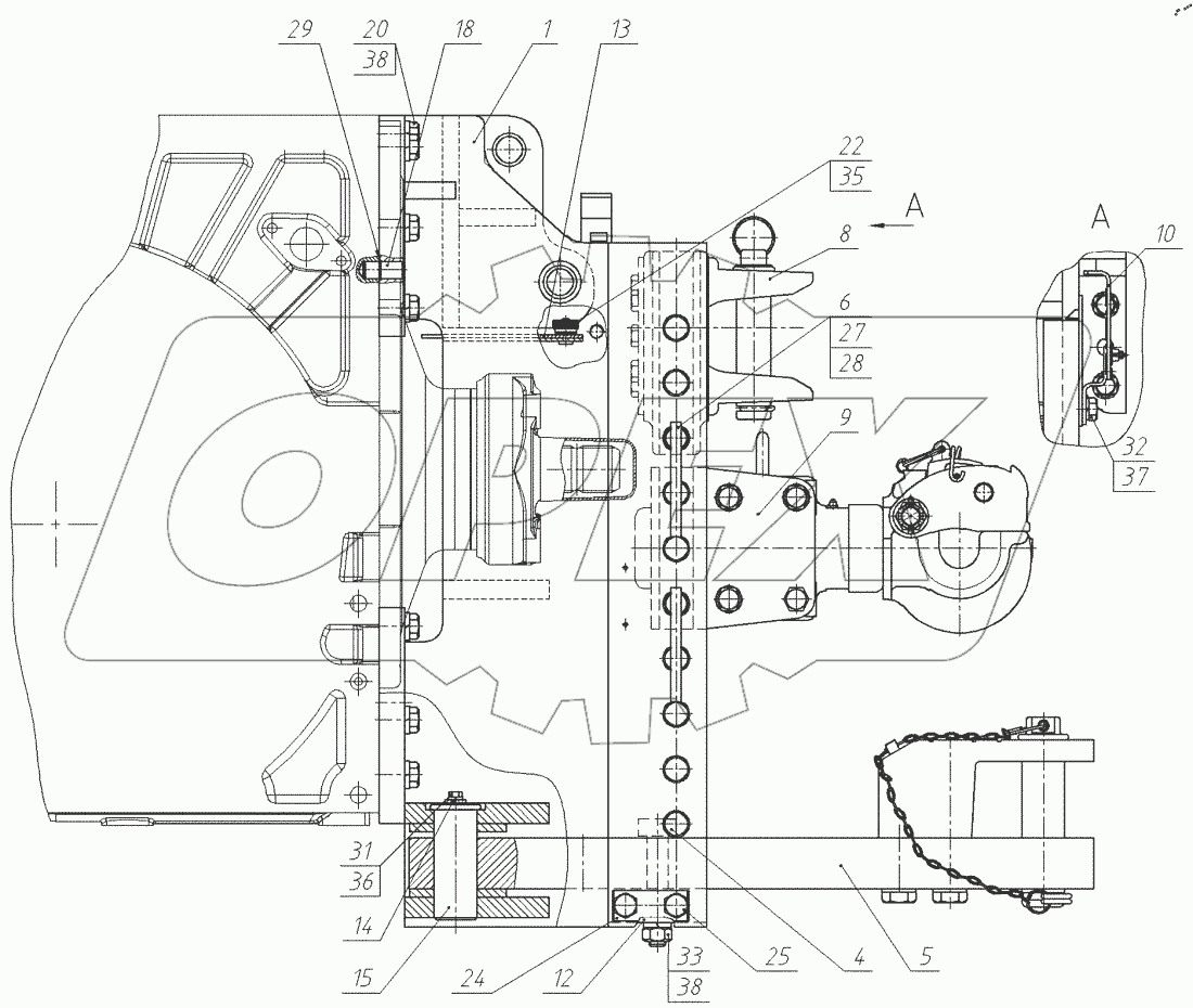  Тягово-сцепное устройство