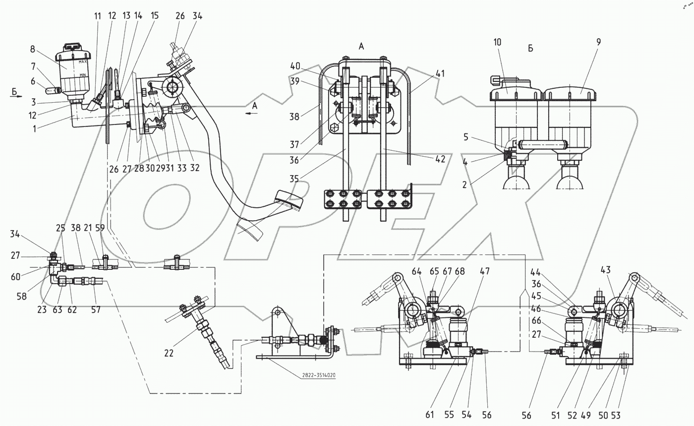  Управление тормозами 2822-3503700-01