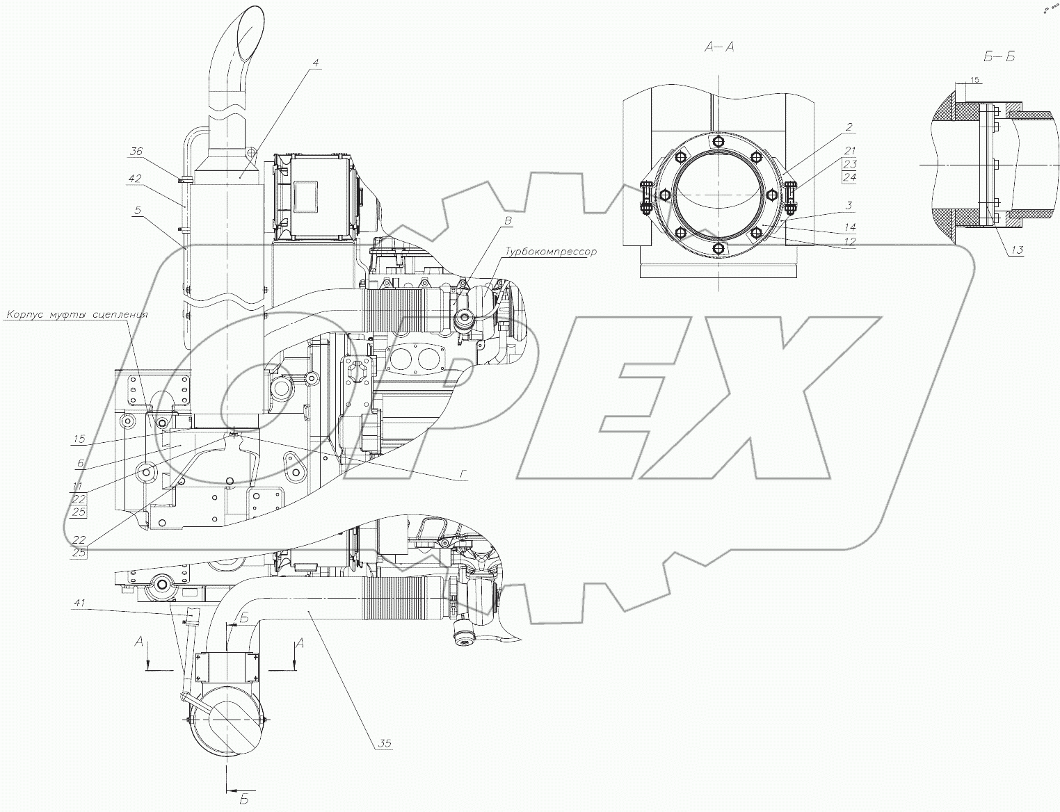  Установка глушителя 3522С-1205005