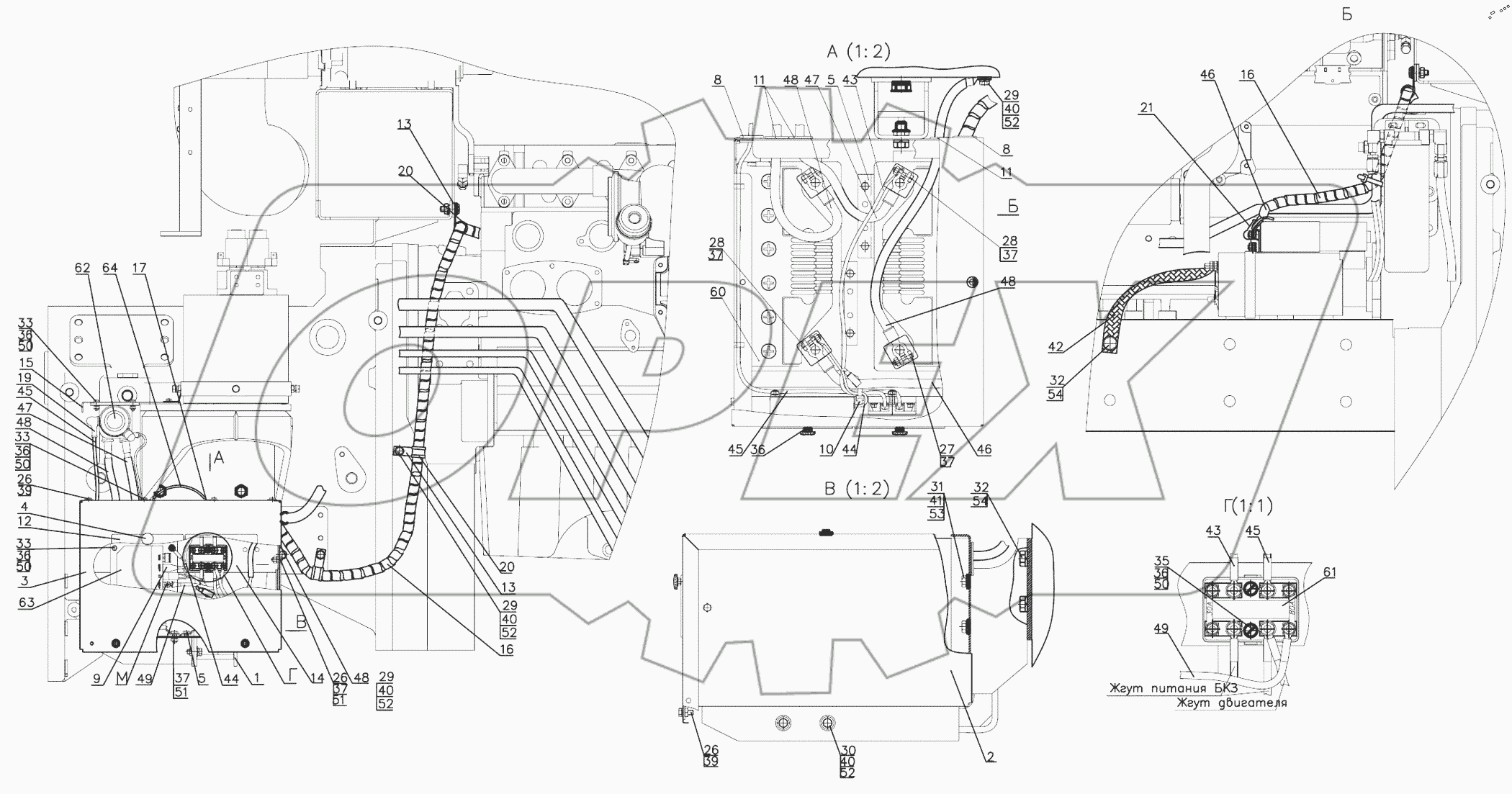  Установка батарей аккумуляторных 3522С-3700080
