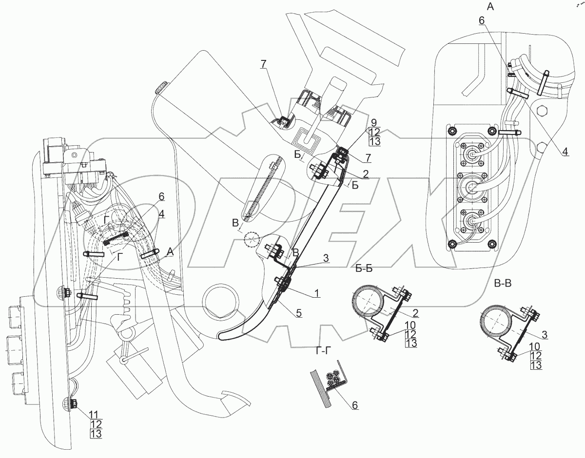  Установка щитка приборов 925М-3805105