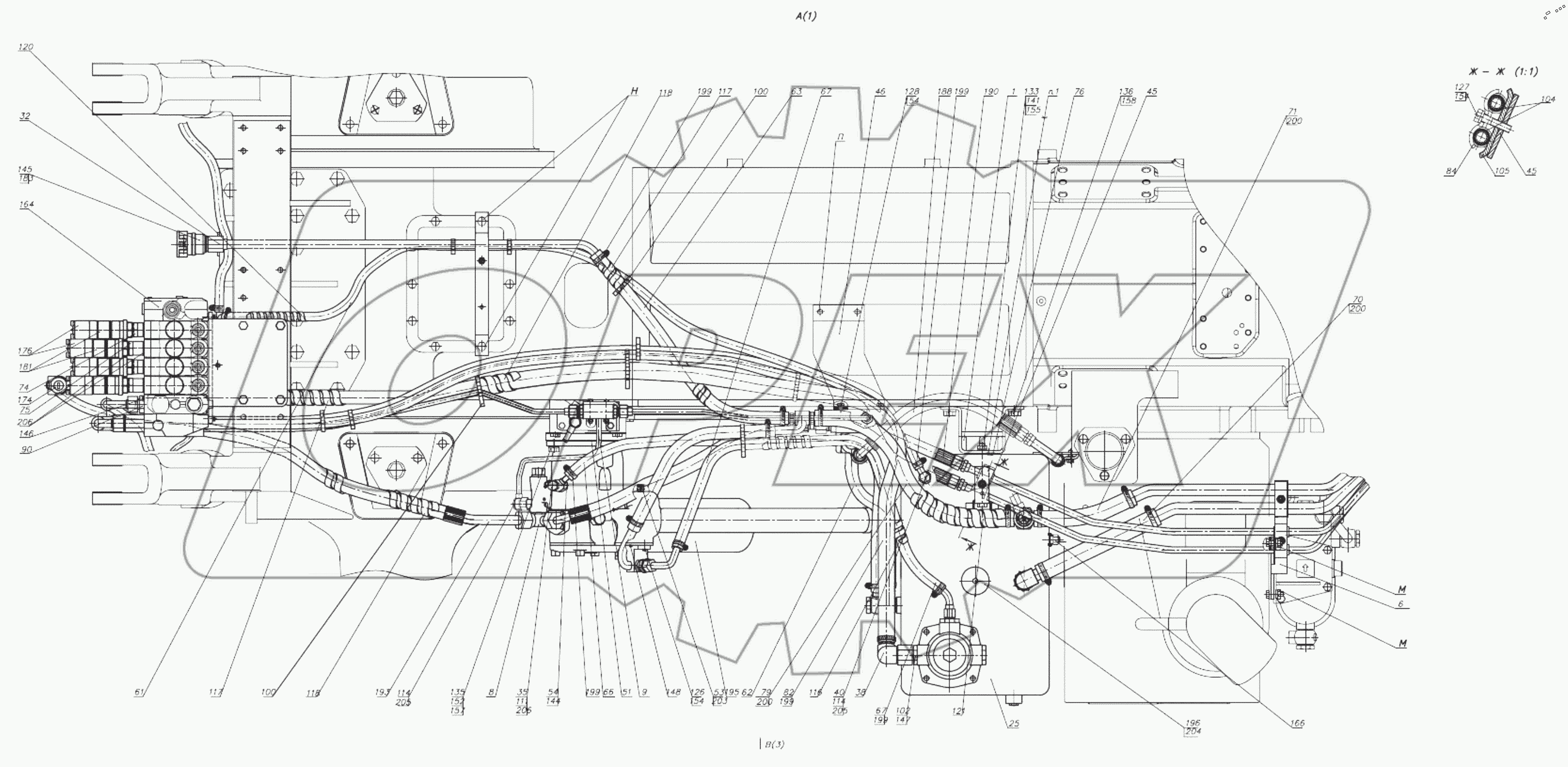  Гидросистема 3522С-4600010, 3522С-4600010-01