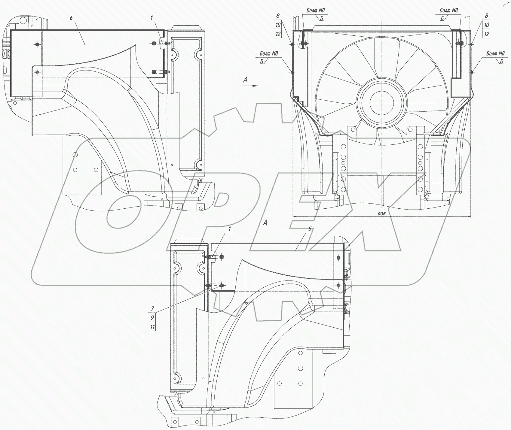  Ограждение вентилятора 3522С-1309100