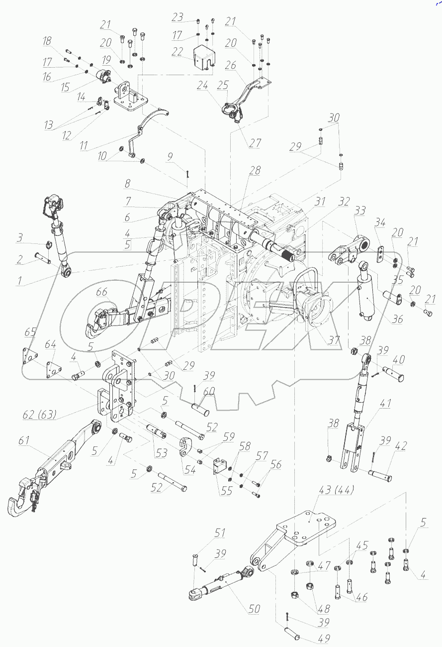  Механизм задней навески 3522-4605010