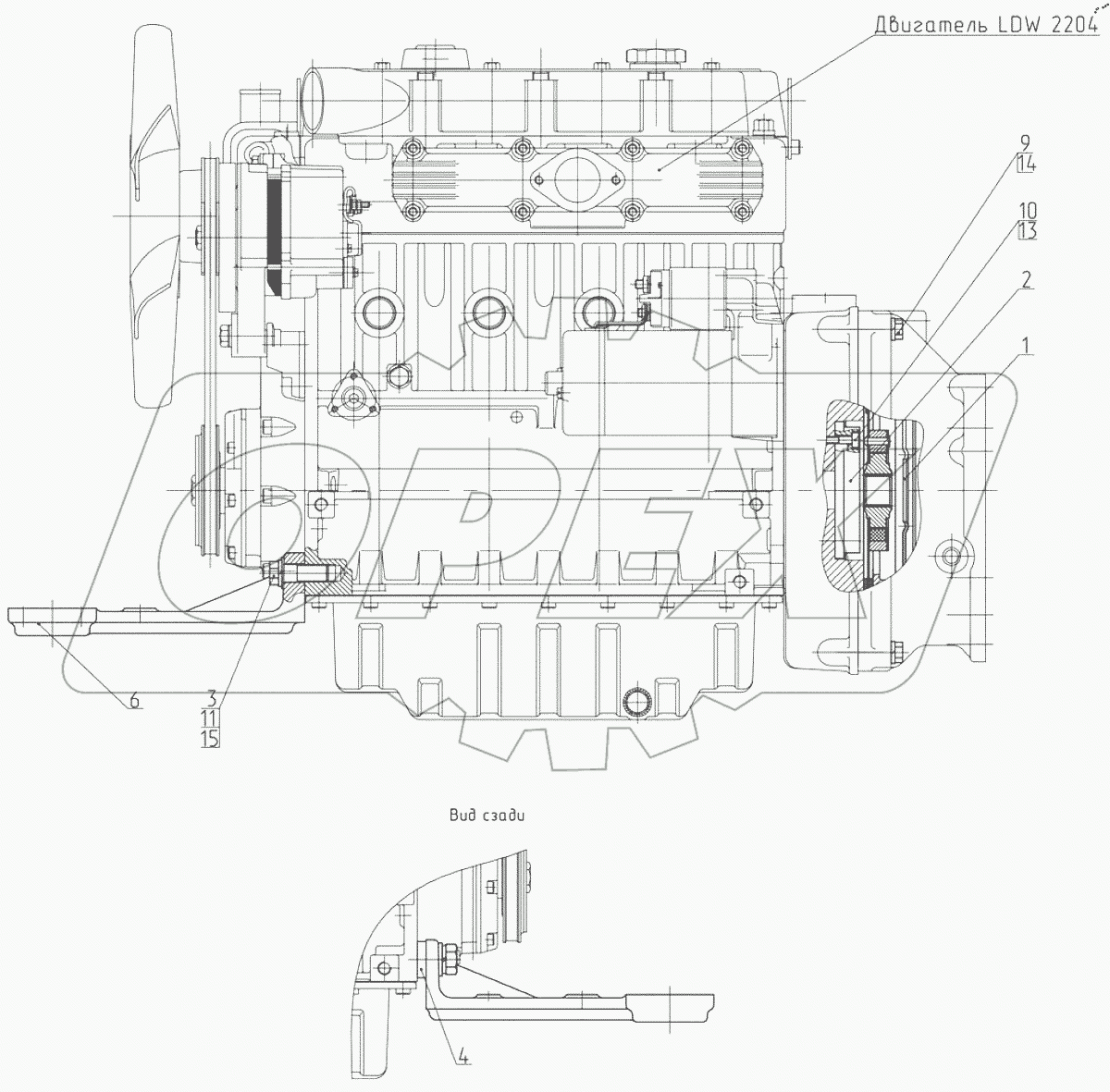  Установка двигателя 422-1001001-02