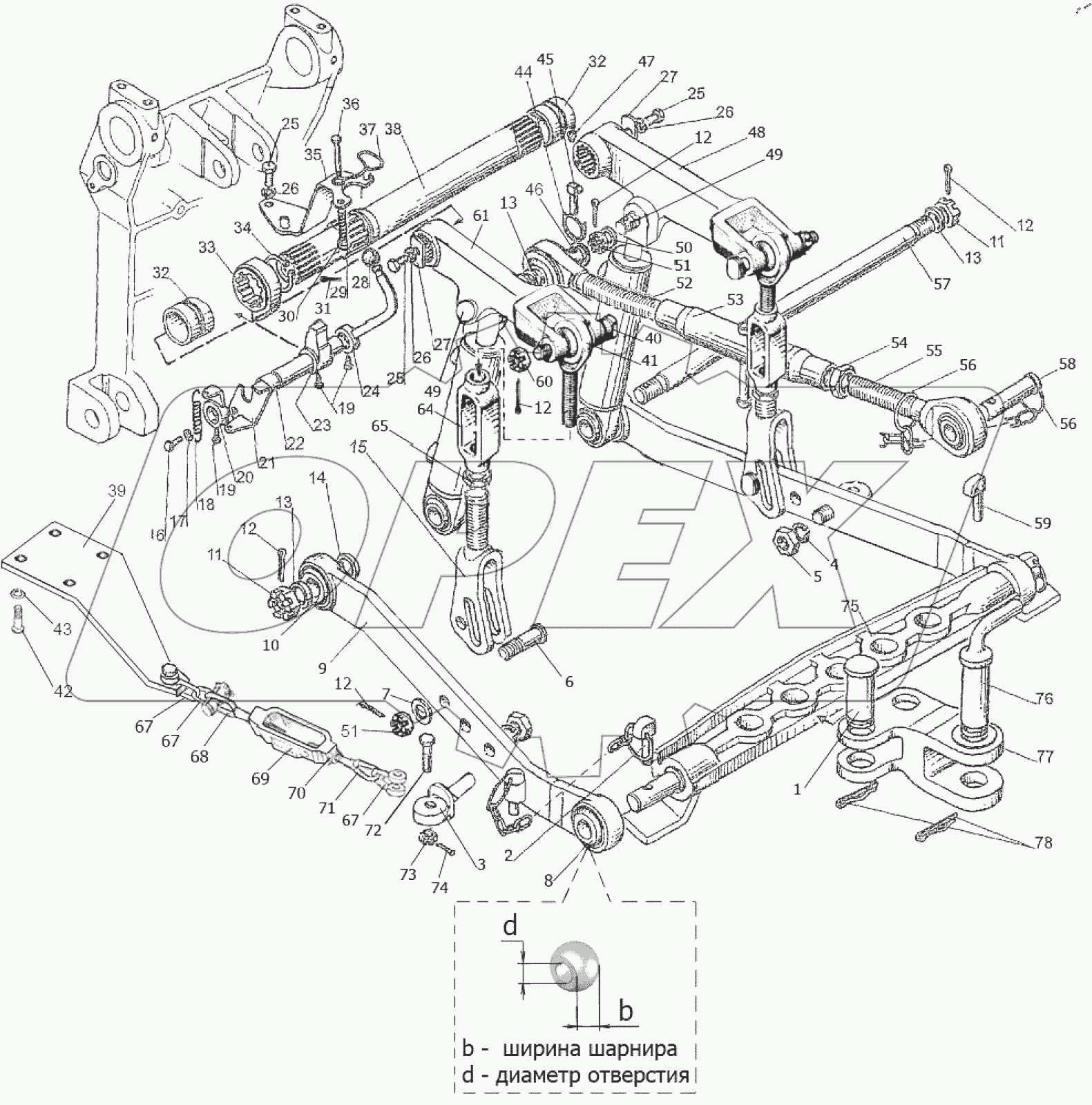  Механизм задней навески 421-4605010/-01/-02