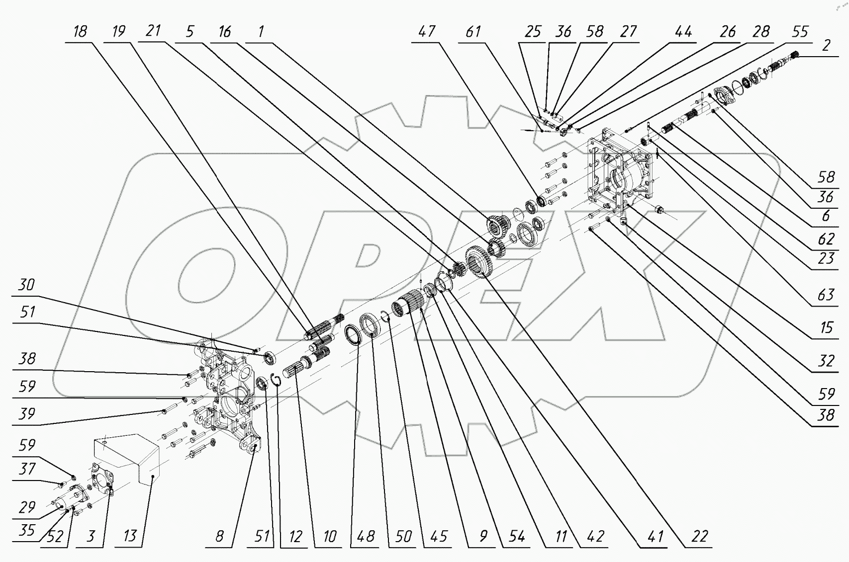  Вал отбора мощности передний