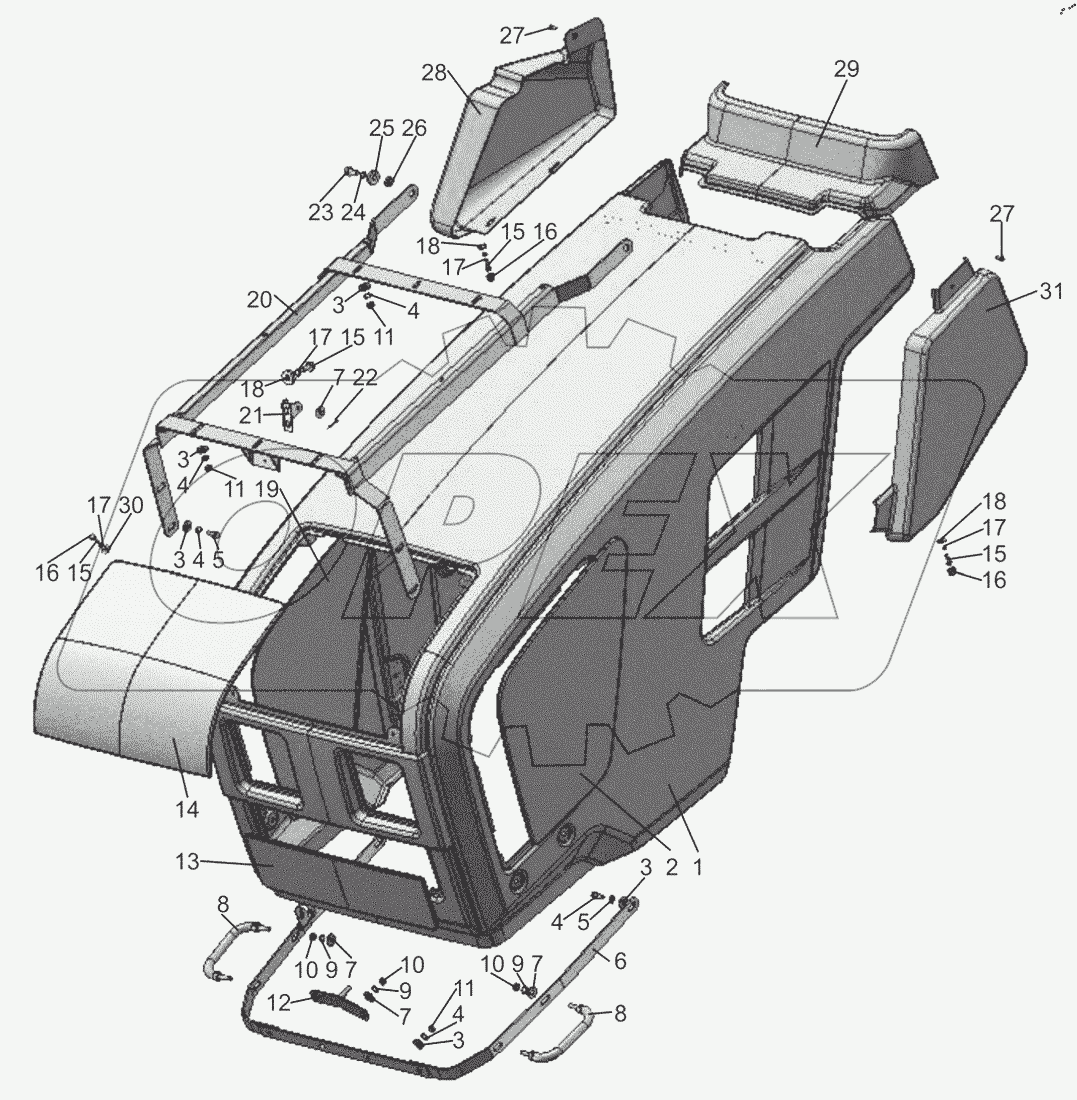  Облицовка радиатора. Капот