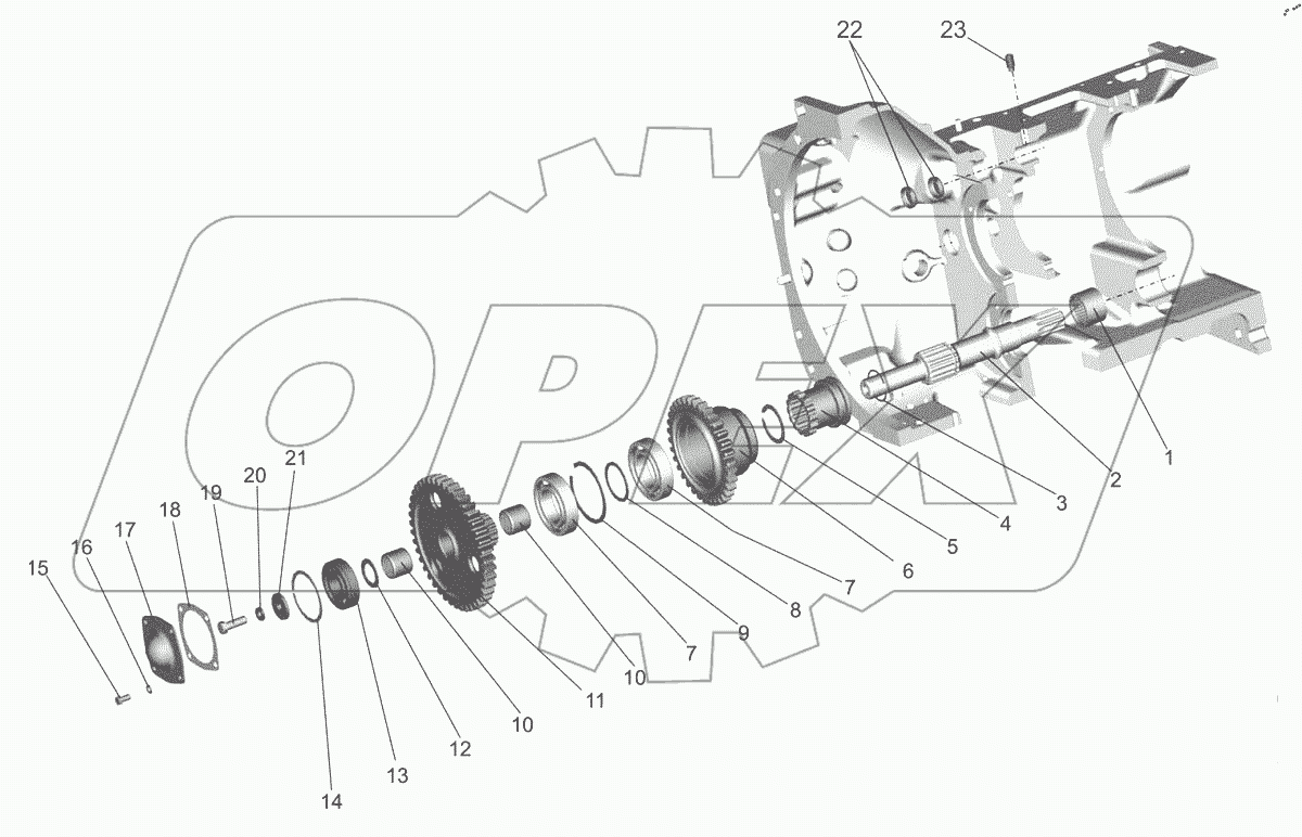  Корпус сцепления. Привод ВОМ.