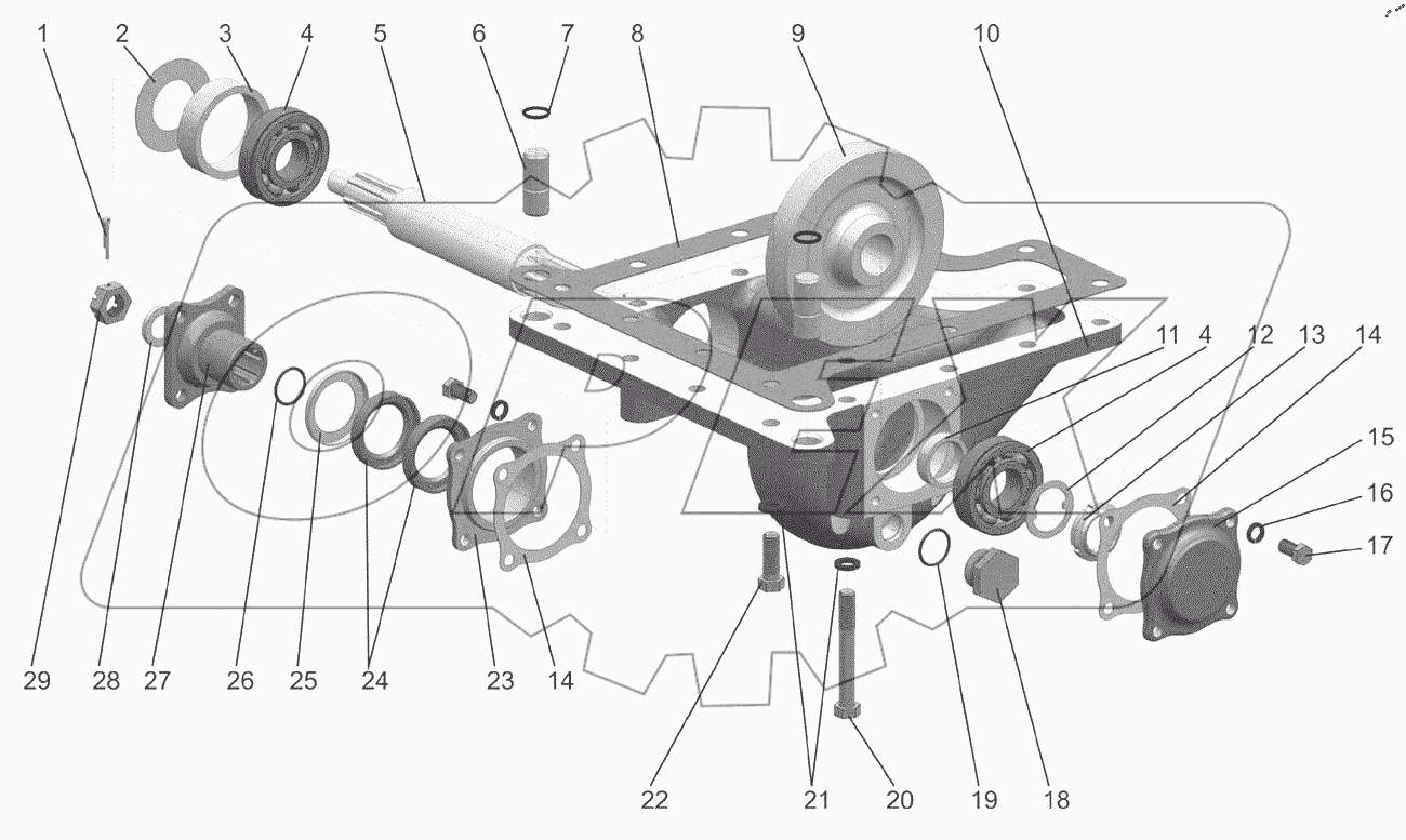  Корпус привода переднего моста.