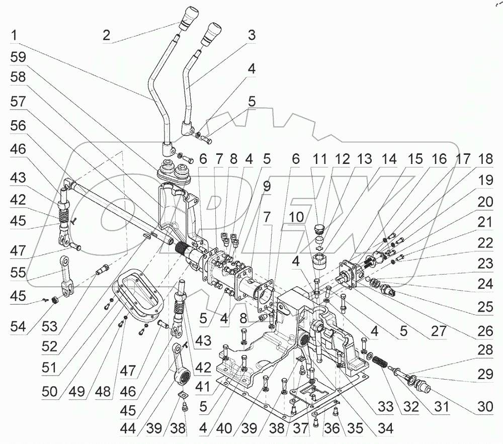  Механизм 2-х рычажного управления КП